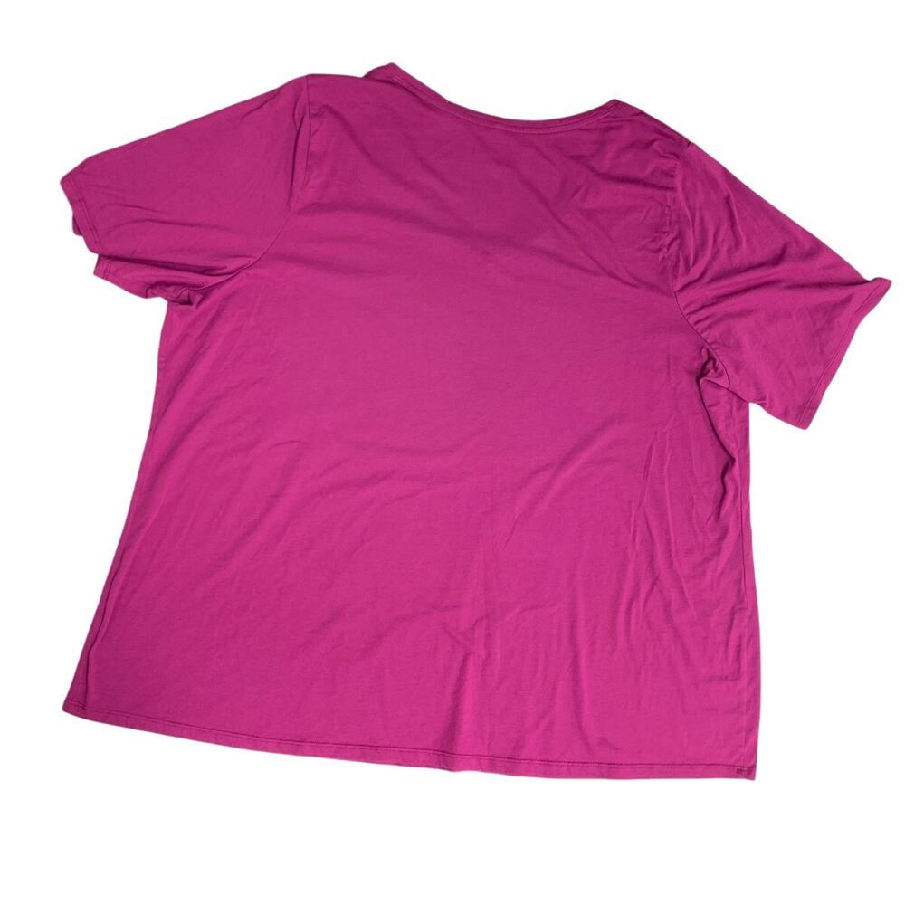 Upcycled Hand Printed Womens Plus 26/28 Pool is My Happy Place Short Sleeve Tee - Picture 4 of 4